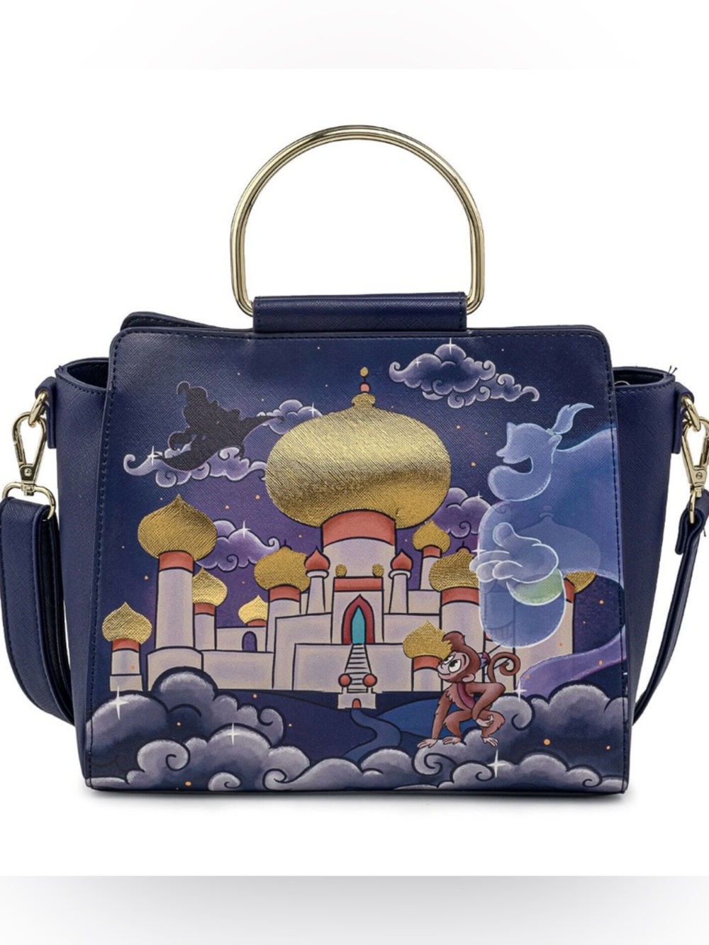 NWT!! Loungefly Disney Princess Jasmine w/ Rajah, Castle, Abu and Genie Satchel - Picture 4 of 16